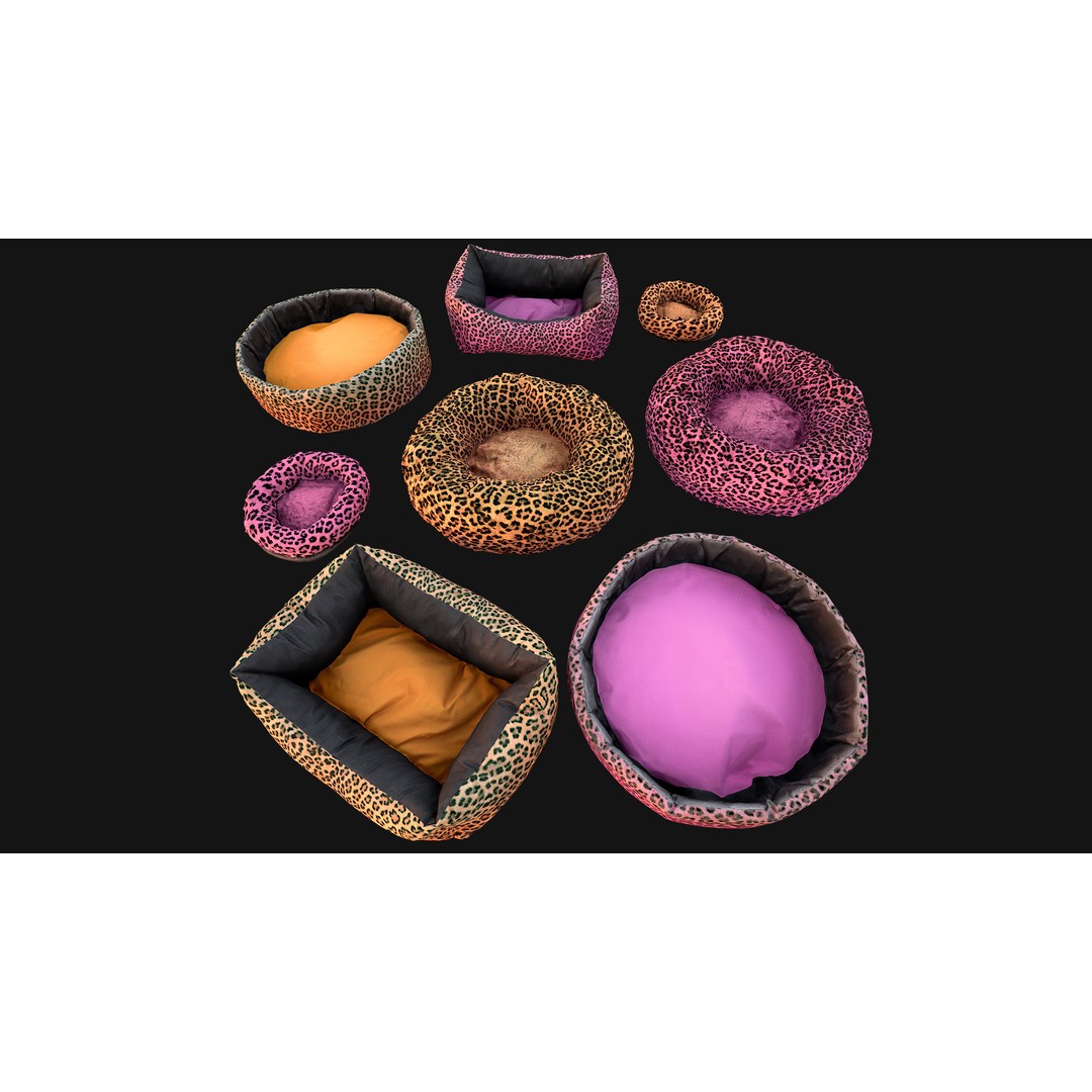 Stylized Pet Bed 3D Model – Low Poly Game Asset, PBR Textures, FBX - View 14