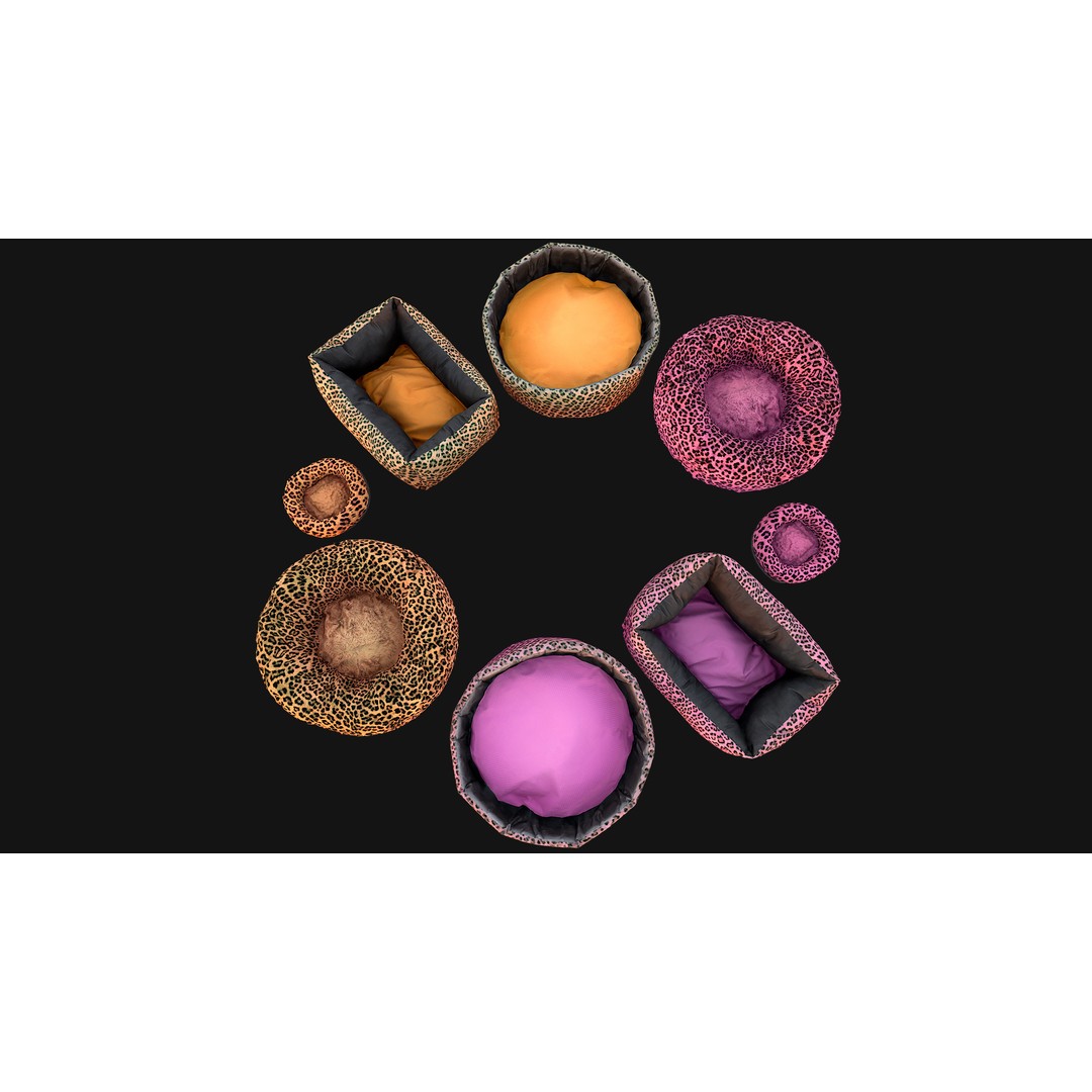 Stylized Pet Bed 3D Model – Low Poly Game Asset, PBR Textures, FBX - View 15