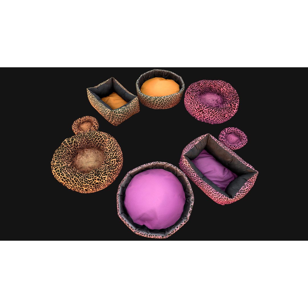 Stylized Pet Bed 3D Model – Low Poly Game Asset, PBR Textures, FBX - View 16