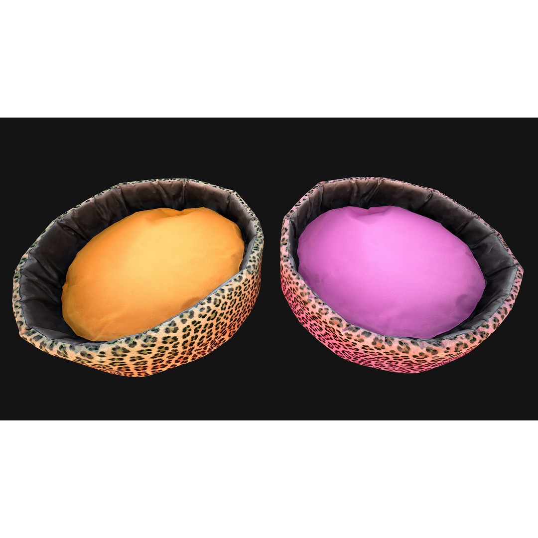 Stylized Pet Bed 3D Model – Low Poly Game Asset, PBR Textures, FBX - View 24