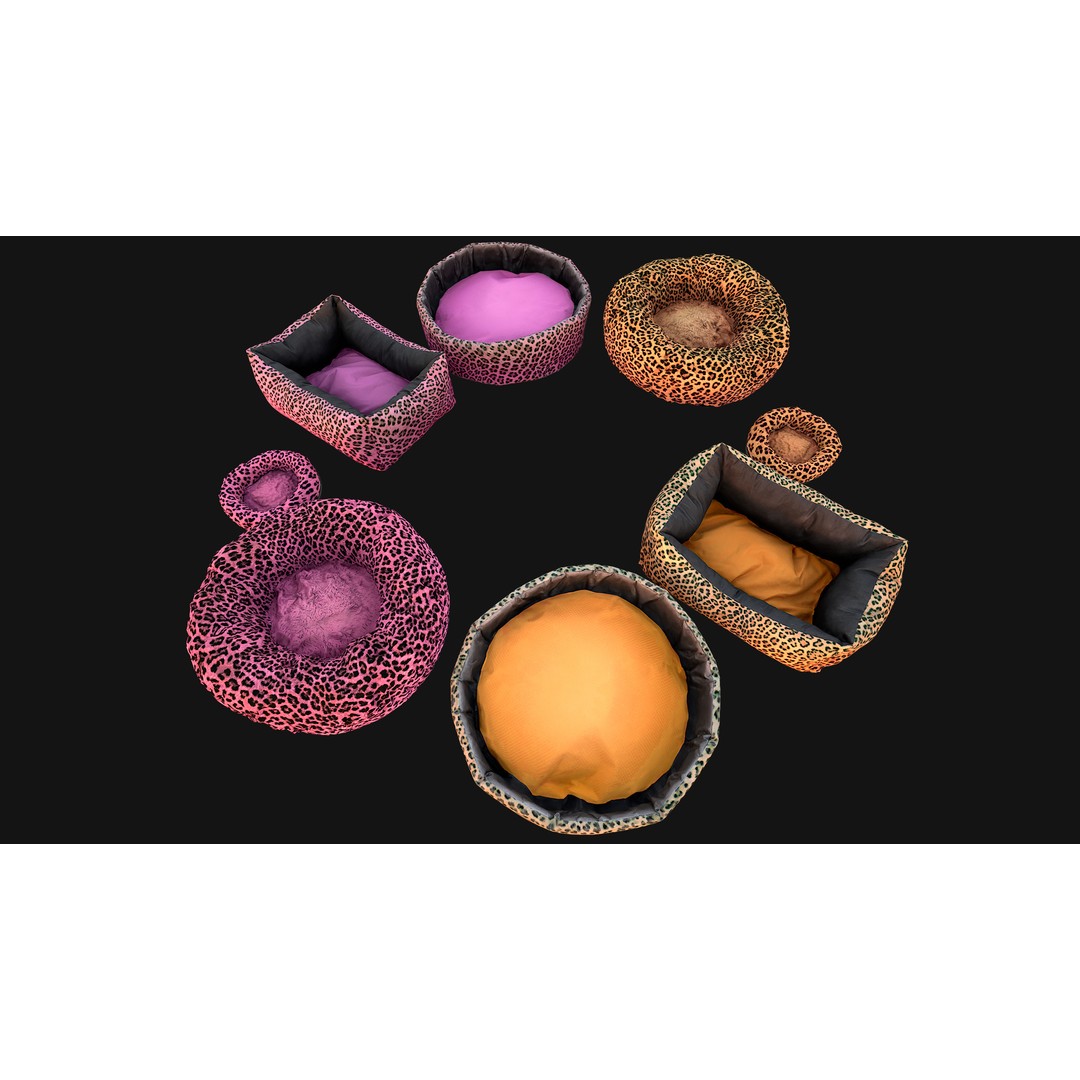 Stylized Pet Bed 3D Model – Low Poly Game Asset, PBR Textures, FBX - View 4