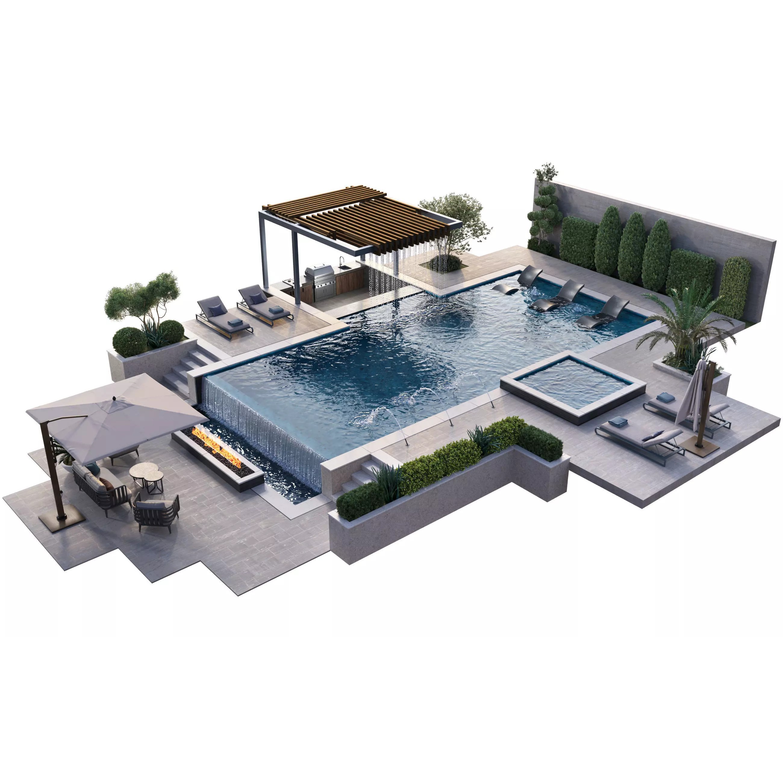 Swimming Pool - Game-Ready 3D Model - View 2