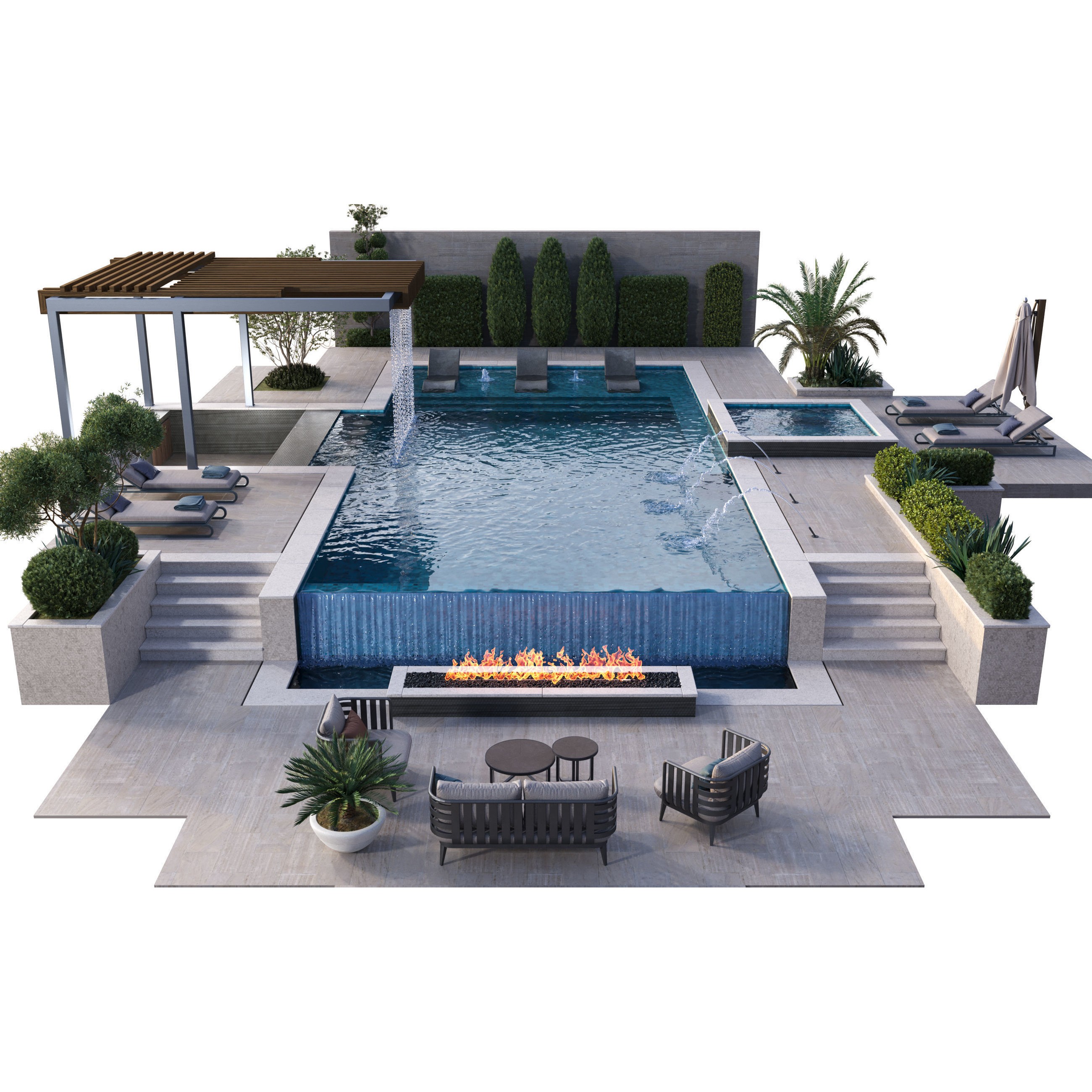 Swimming Pool - Game-Ready 3D Model - View 4