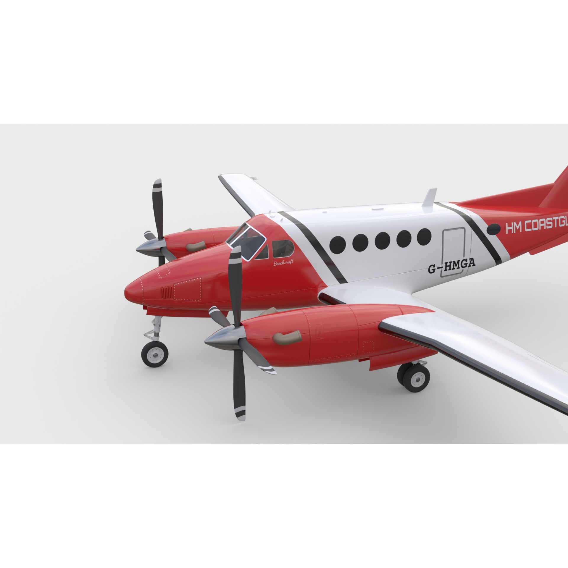 Beechcraft King Air 200 - Game-Ready 3D Model - View 13