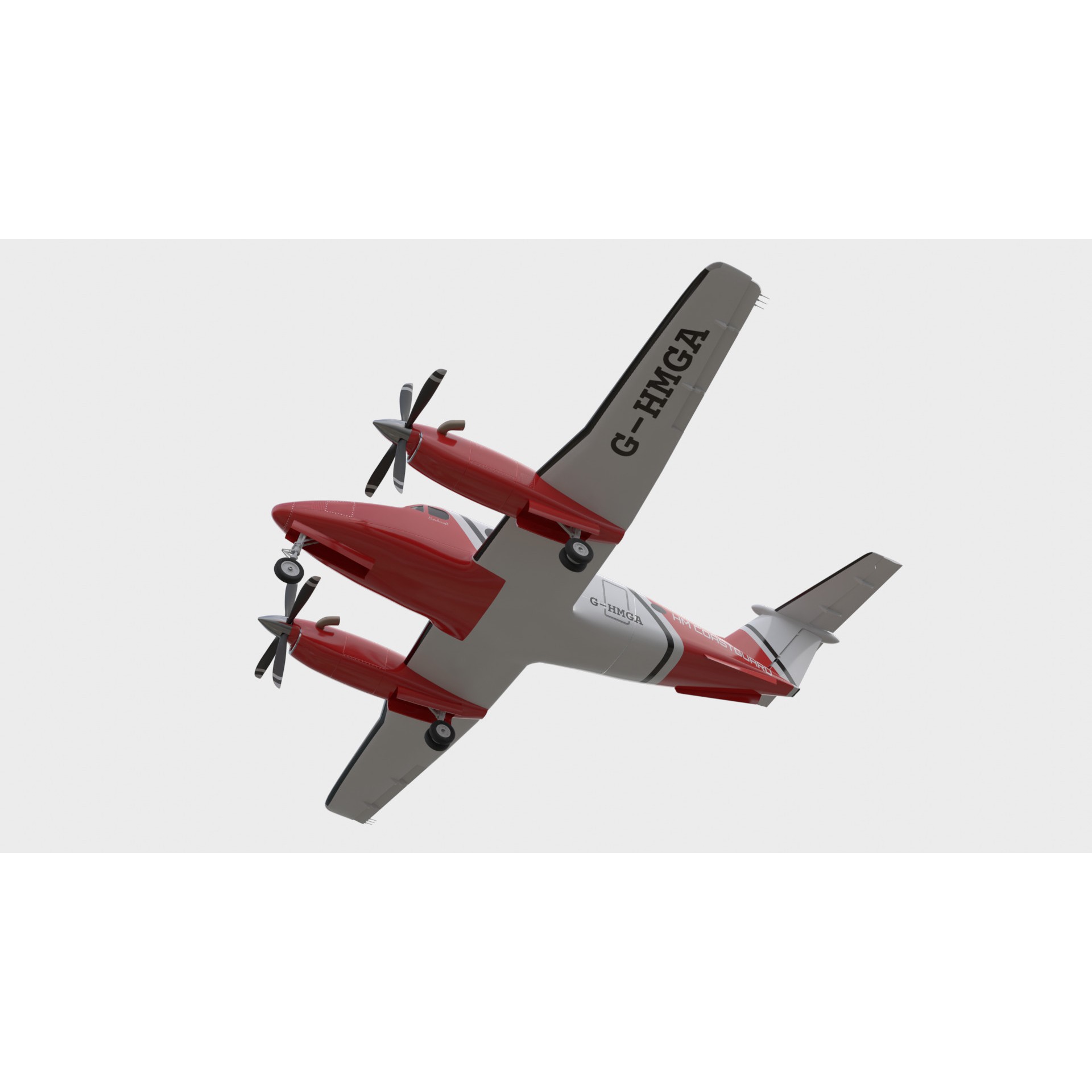 Beechcraft King Air 200 - Game-Ready 3D Model - View 14