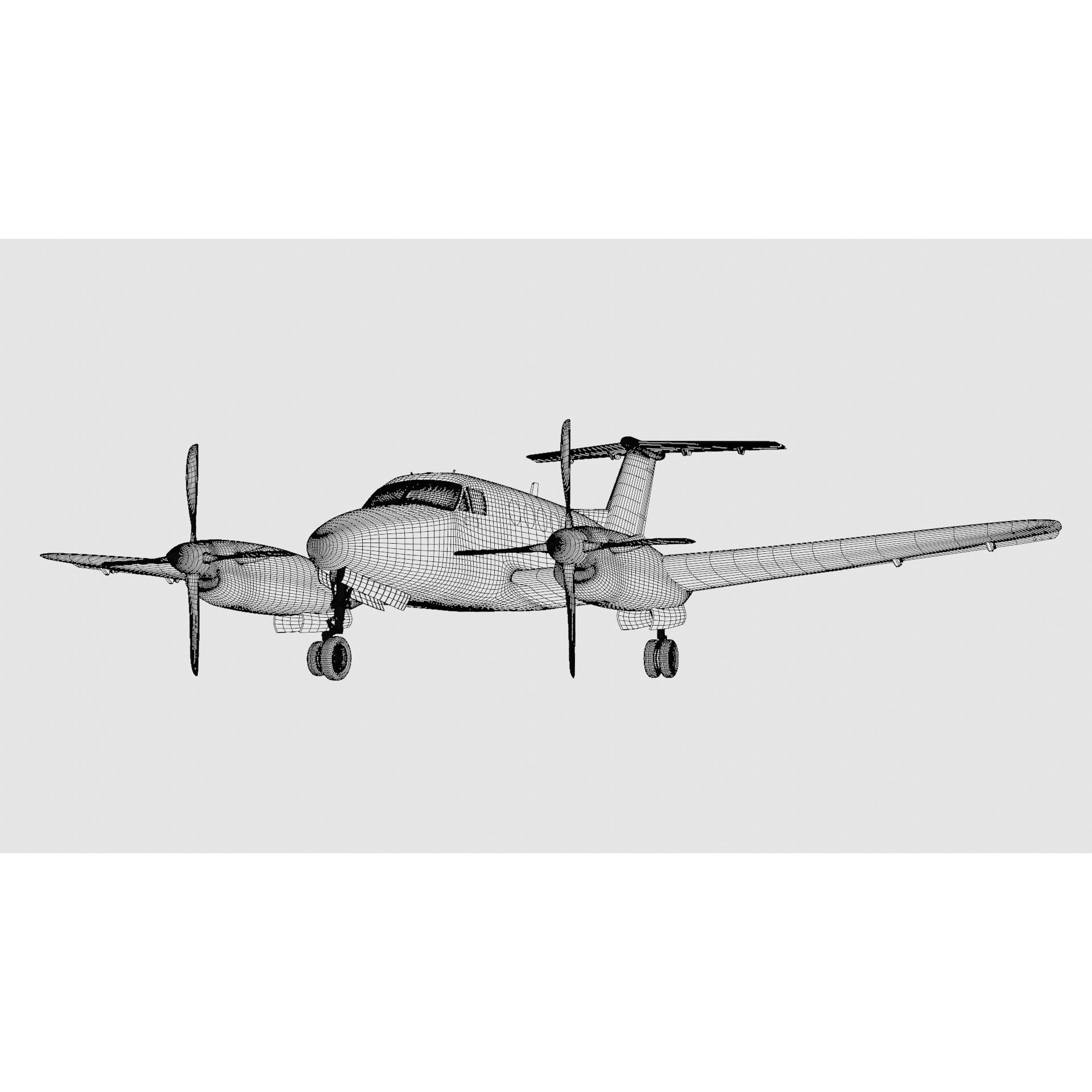 Beechcraft King Air 200 - Game-Ready 3D Model - View 20