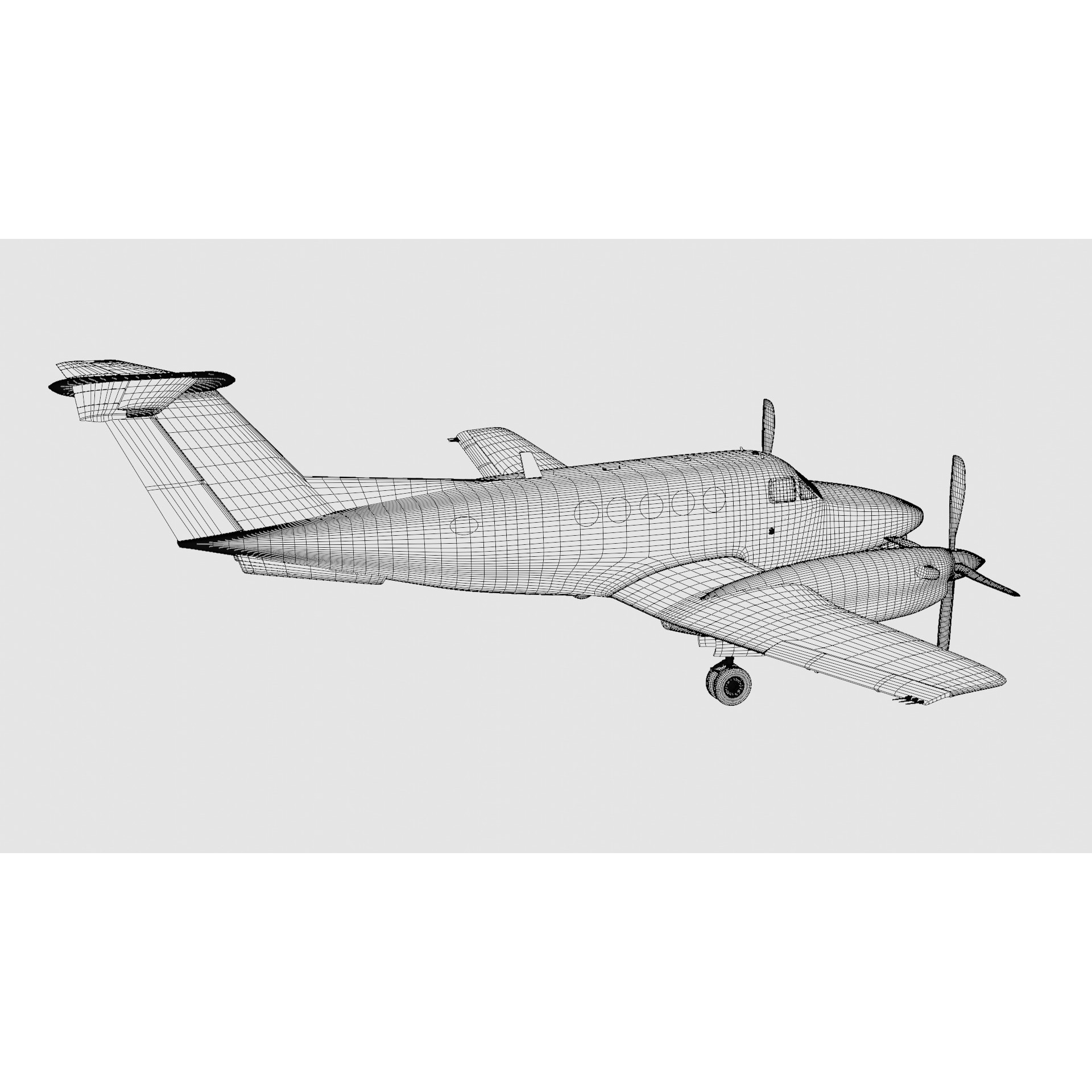 Beechcraft King Air 200 - Game-Ready 3D Model - View 24