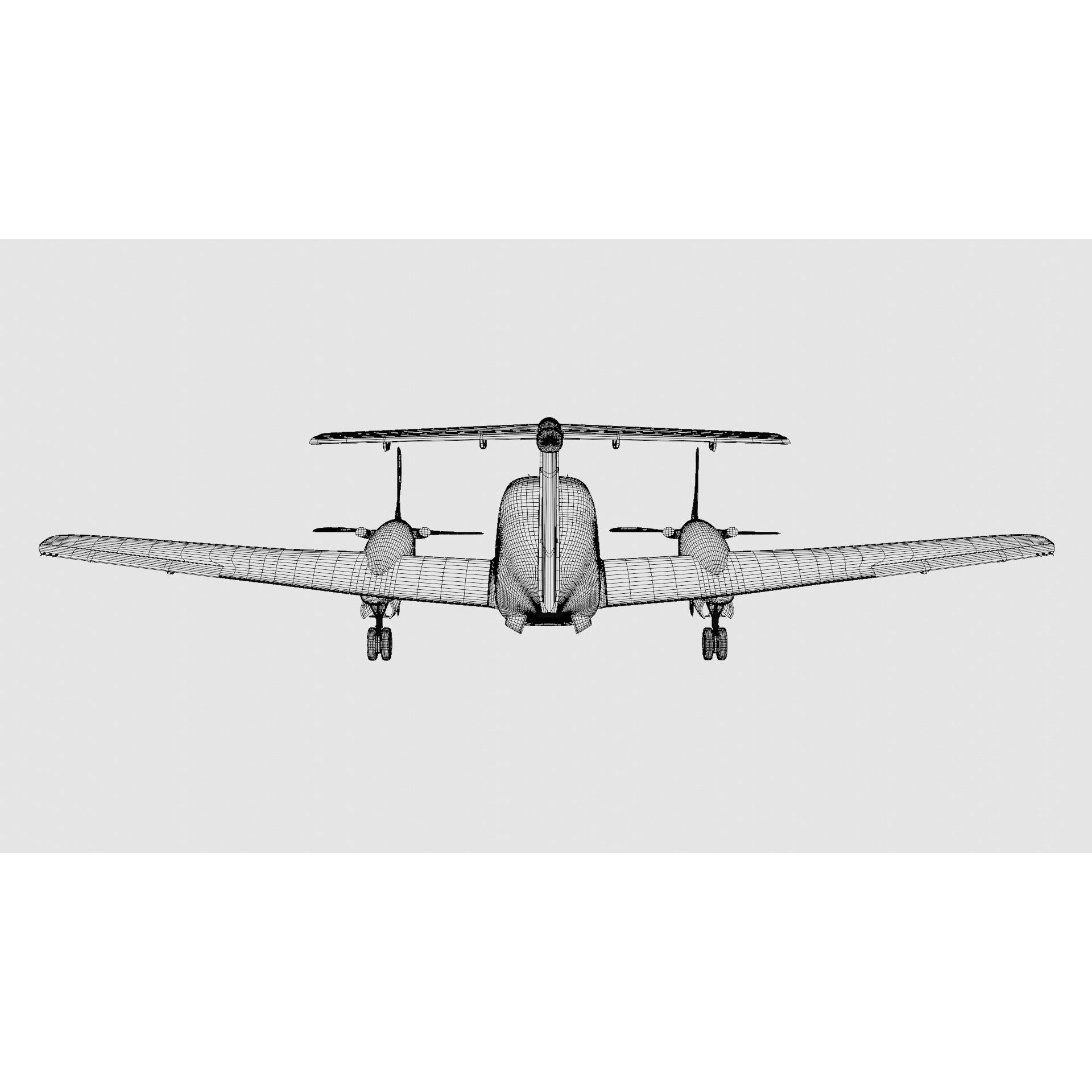 Beechcraft King Air 200 - Game-Ready 3D Model - View 30