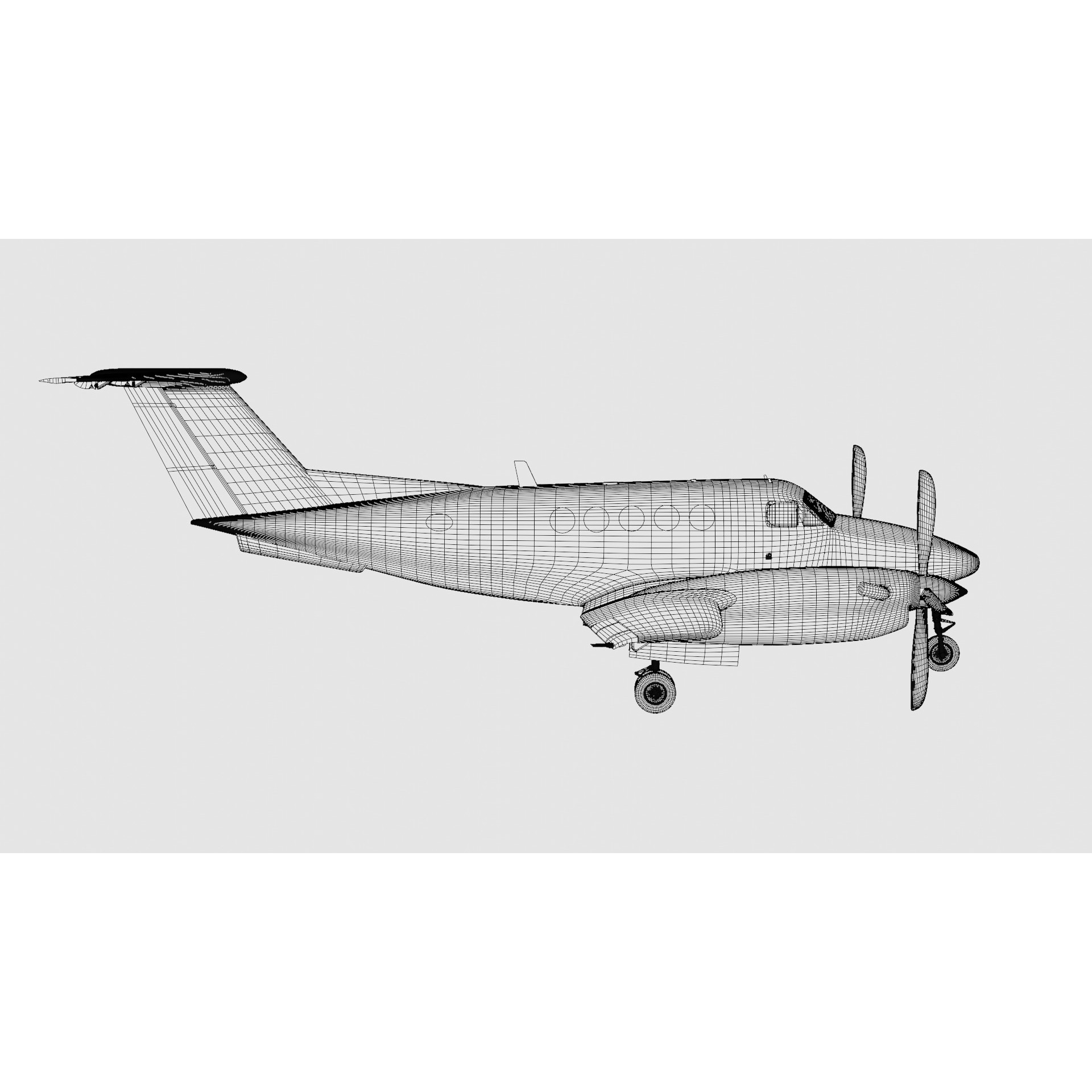 Beechcraft King Air 200 - Game-Ready 3D Model - View 31