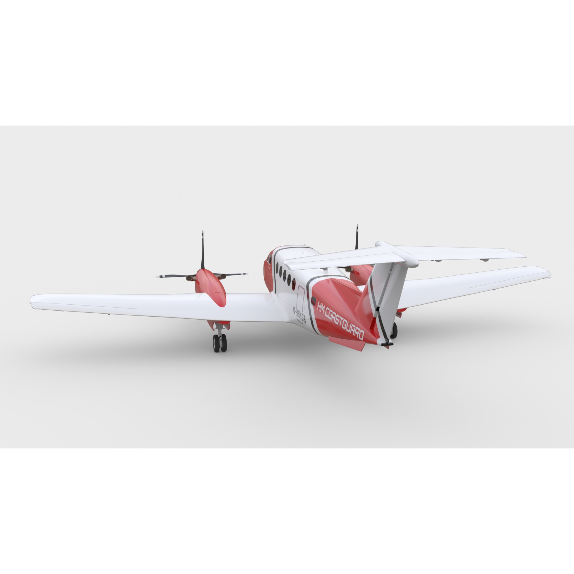 Beechcraft King Air 200 - Game-Ready 3D Model - View 5