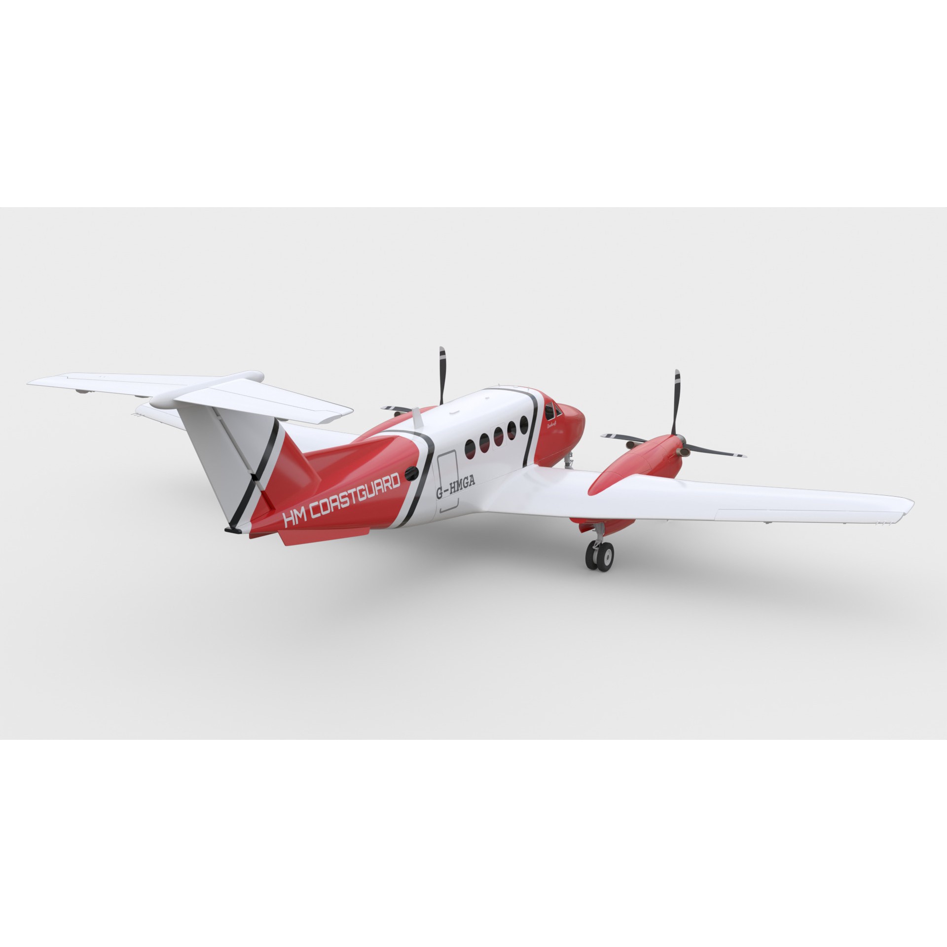 Beechcraft King Air 200 - Game-Ready 3D Model - View 7