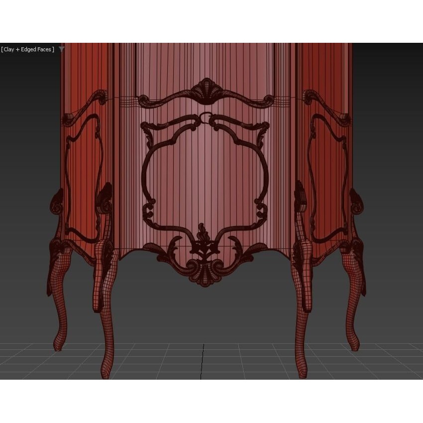 Vittorio Grifoni Vintage Cabinet 3D Model – Antique Wood Furniture, Vray - View 11
