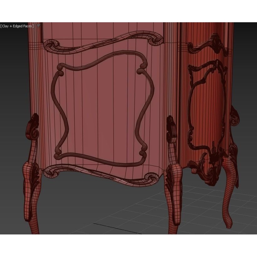Vittorio Grifoni Vintage Cabinet 3D Model – Antique Wood Furniture, Vray - View 12