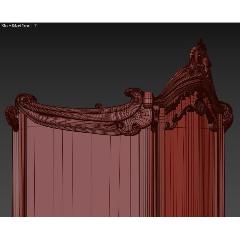 Vittorio Grifoni Vintage Cabinet 3D Model – Antique Wood Furniture, Vray - View 13
