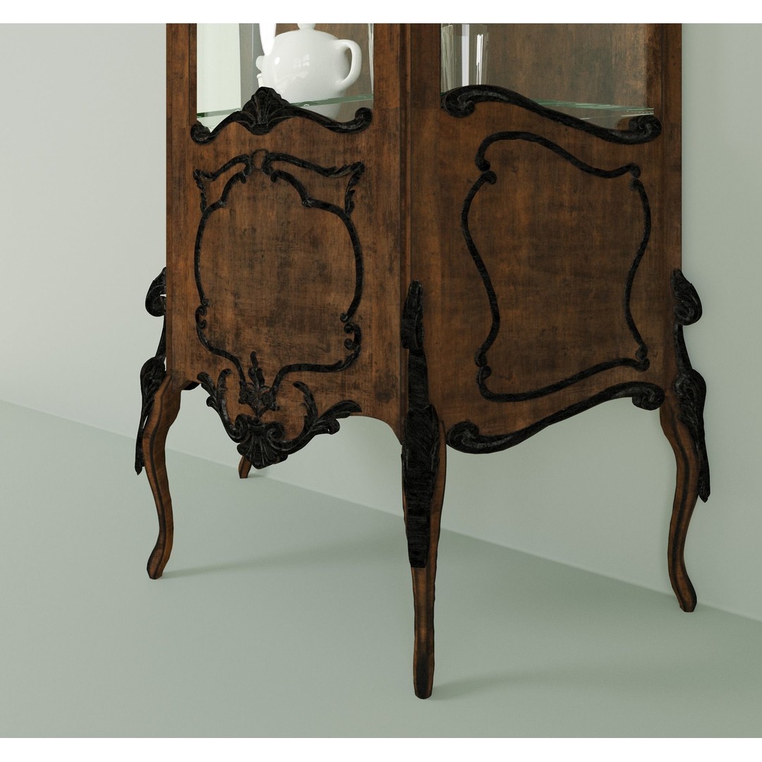 Vittorio Grifoni Vintage Cabinet 3D Model – Antique Wood Furniture, Vray - View 3