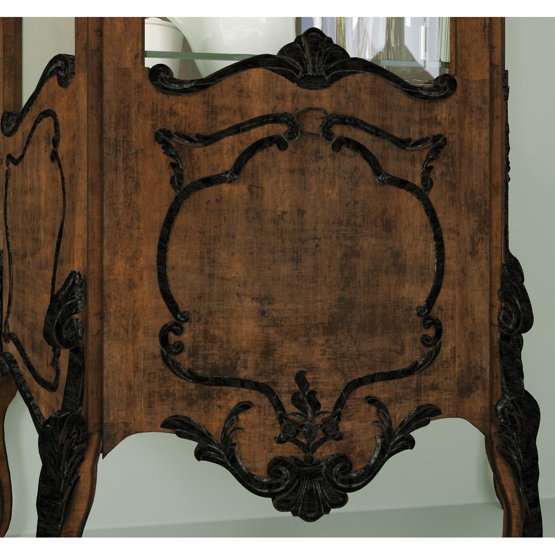 Vittorio Grifoni Vintage Cabinet 3D Model – Antique Wood Furniture, Vray - View 4