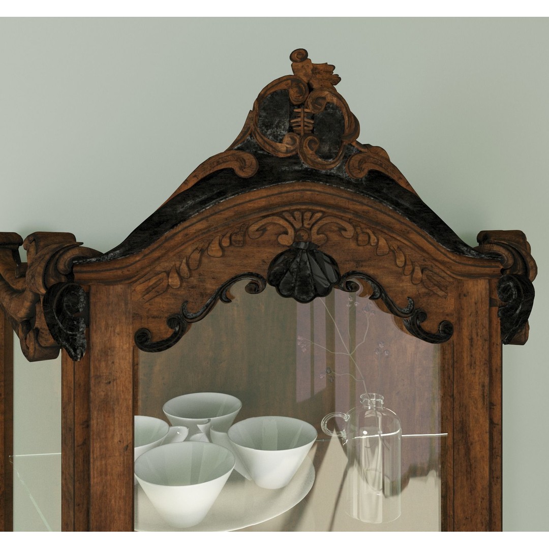 Vittorio Grifoni Vintage Cabinet 3D Model – Antique Wood Furniture, Vray - View 5