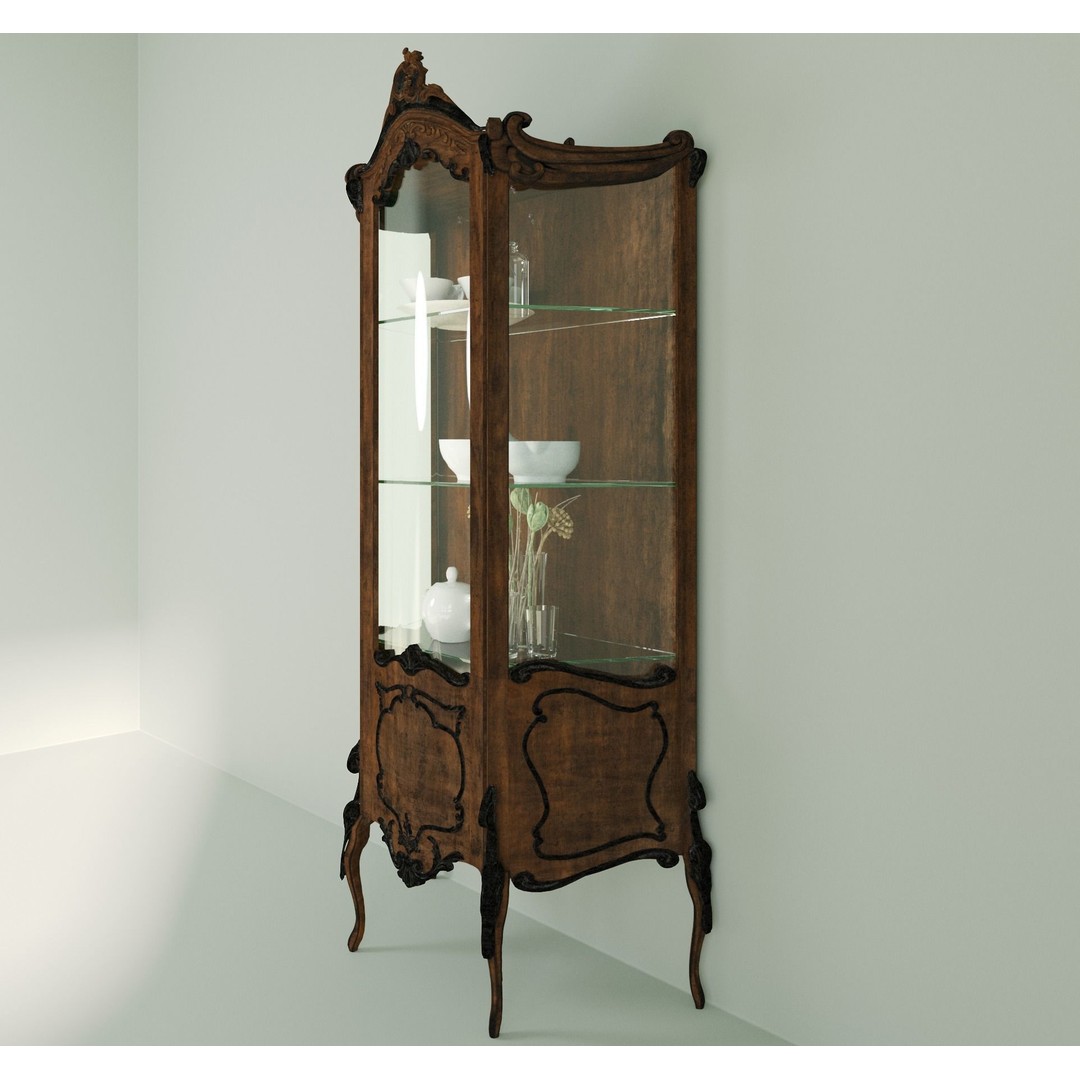 Vittorio Grifoni Vintage Cabinet 3D Model – Antique Wood Furniture, Vray - View 6