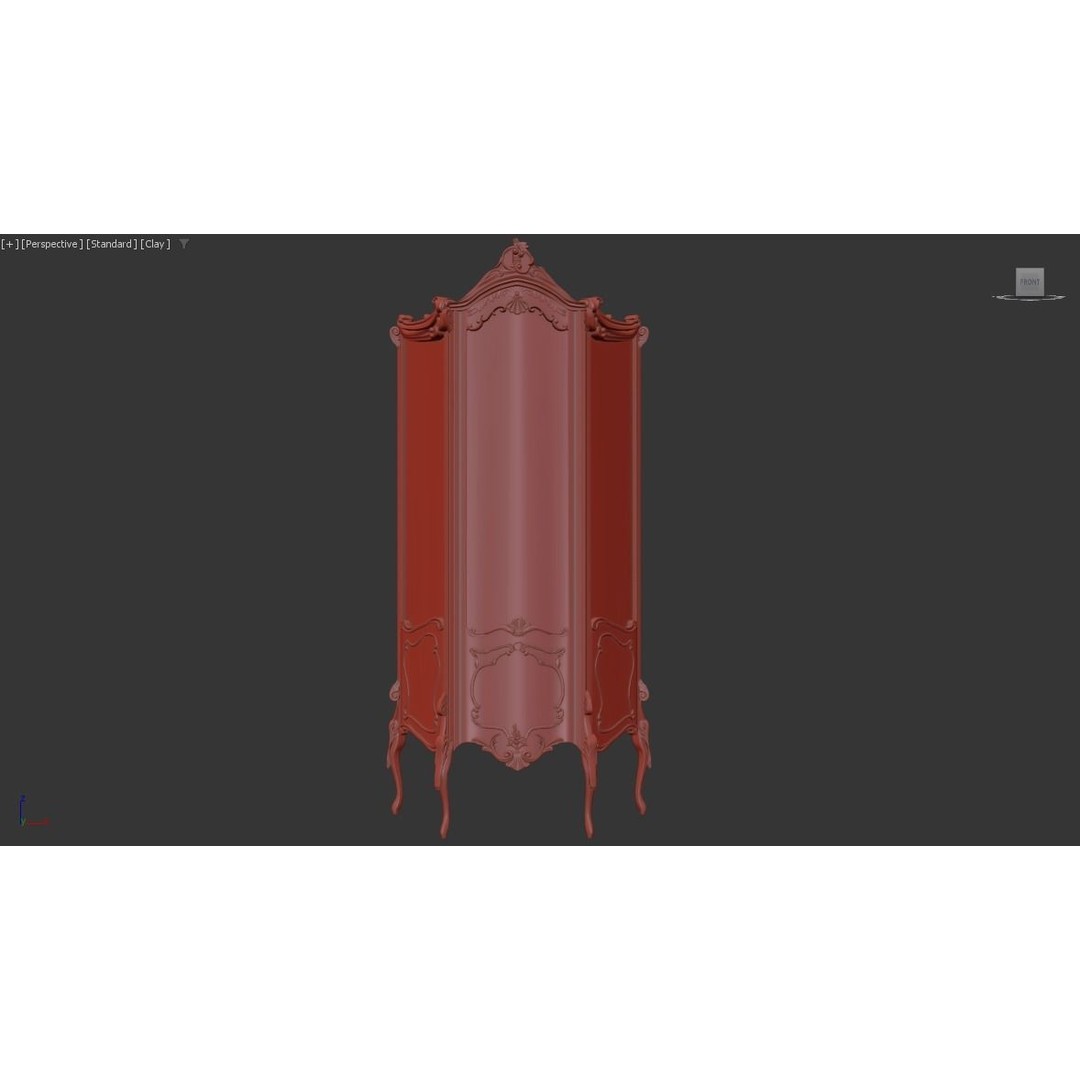 Vittorio Grifoni Vintage Cabinet 3D Model – Antique Wood Furniture, Vray - View 8