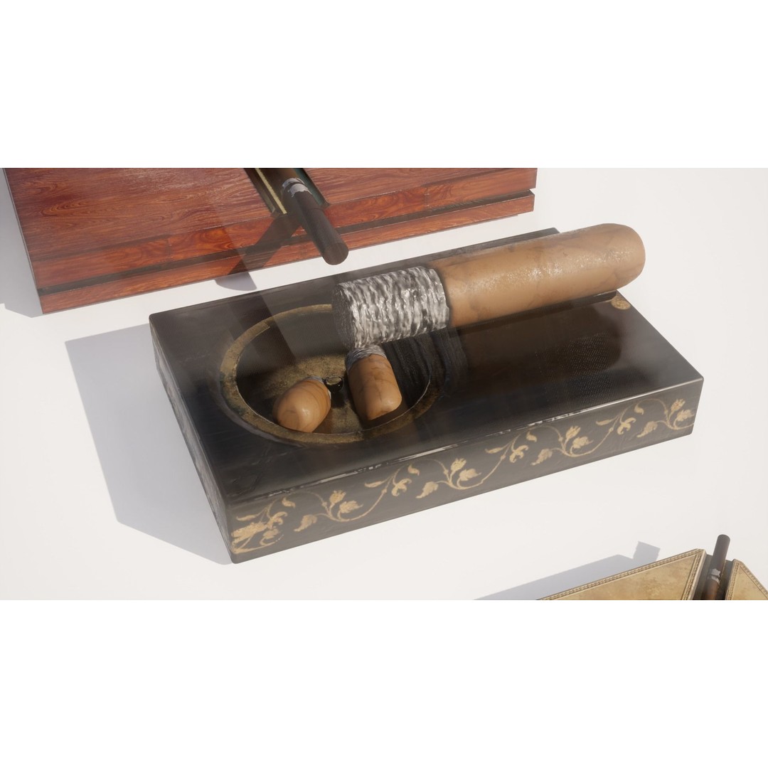 Vintage Ashtray 3D Model – Low Poly Game-Ready Asset, FBX