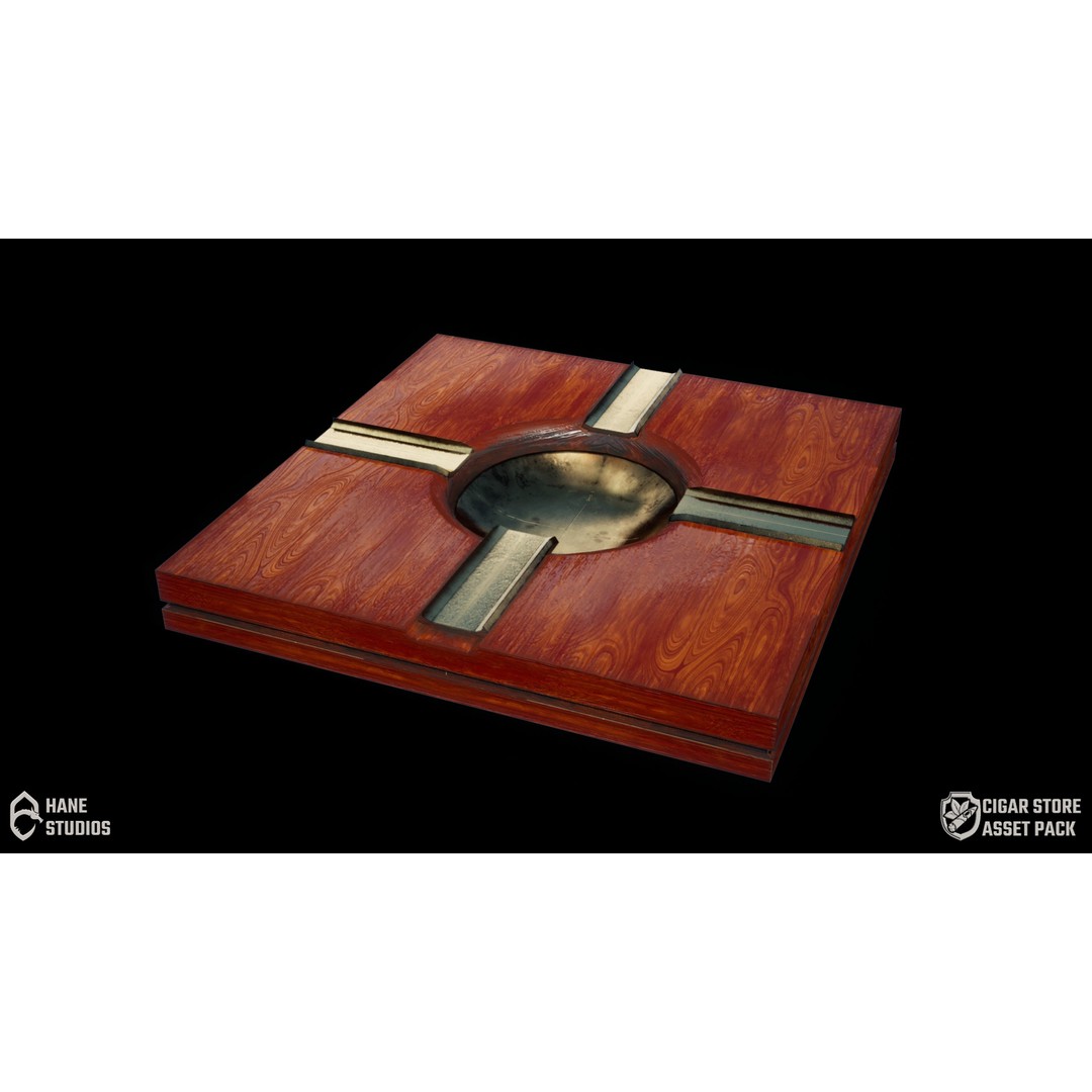 Vintage Ashtray 3D Model – Low Poly Game-Ready Asset, FBX - View 10