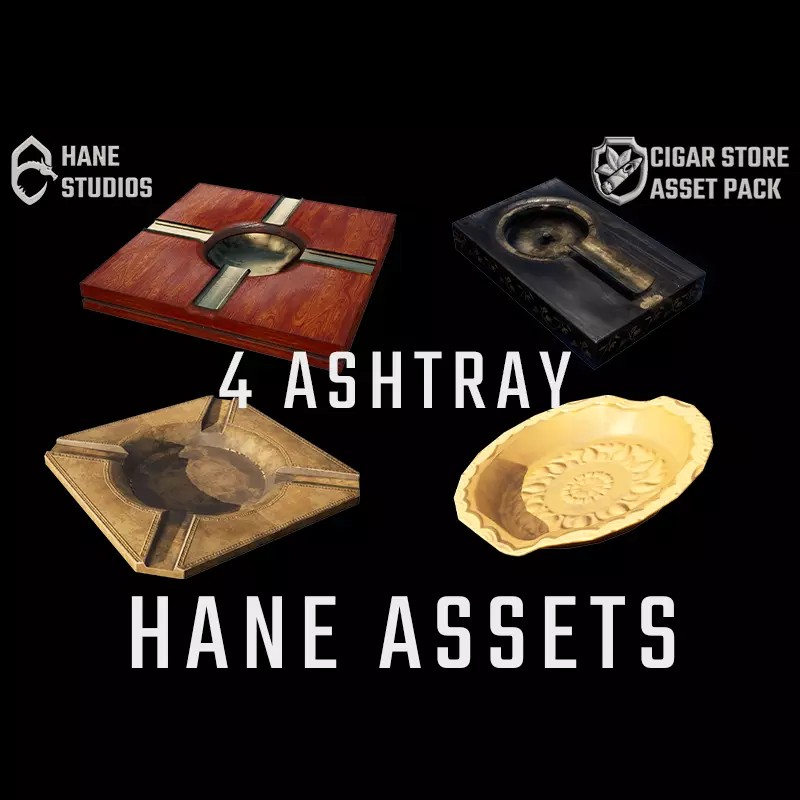 Vintage Ashtray 3D Model – Low Poly Game-Ready Asset, FBX - View 2