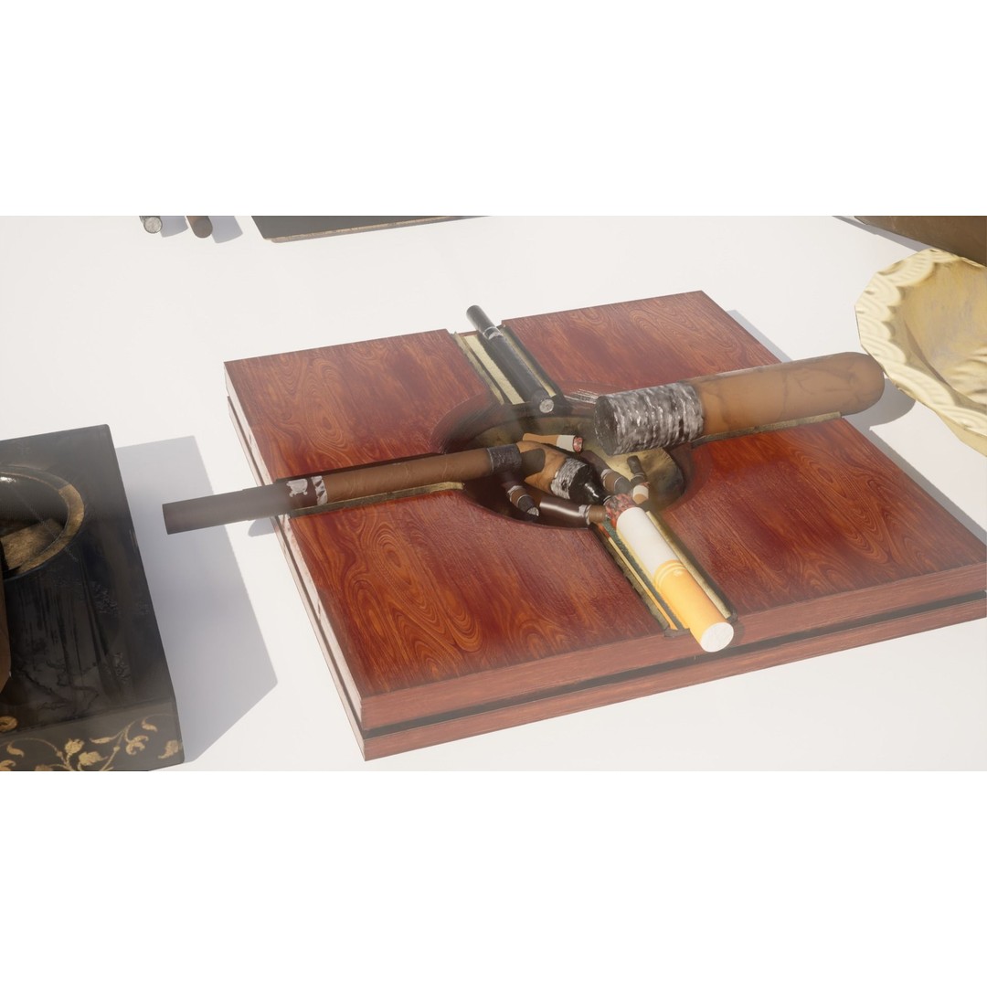 Vintage Ashtray 3D Model – Low Poly Game-Ready Asset, FBX - View 32