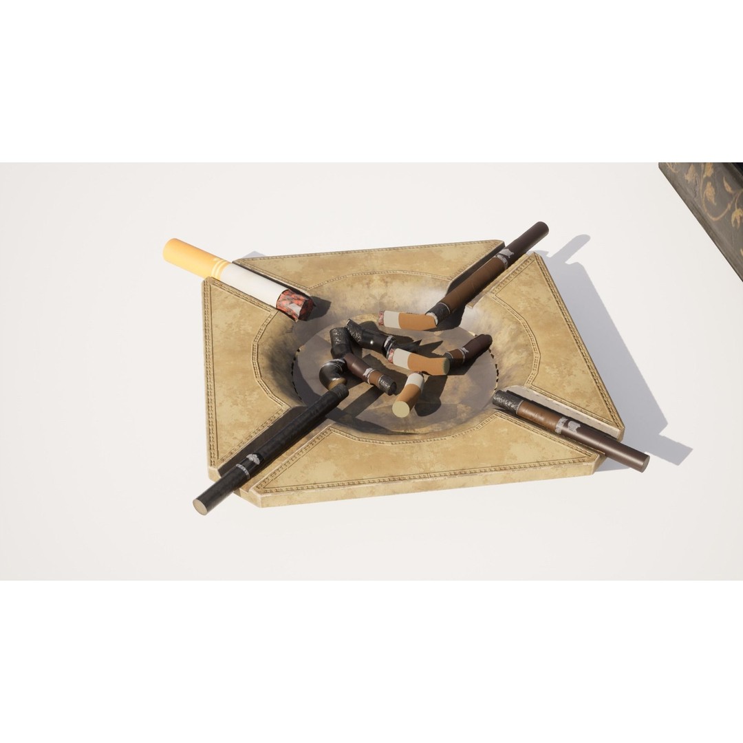 Vintage Ashtray 3D Model – Low Poly Game-Ready Asset, FBX - View 33