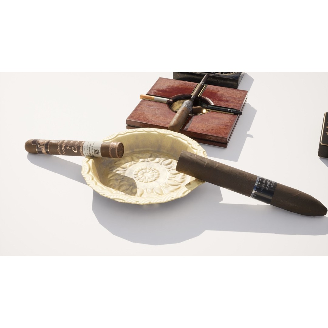 Vintage Ashtray 3D Model – Low Poly Game-Ready Asset, FBX - View 34