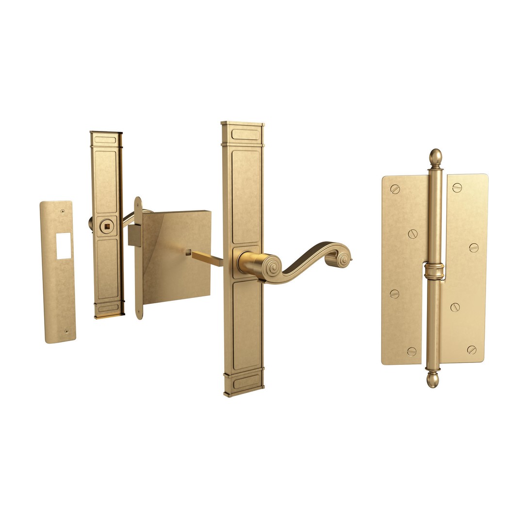Classic Door Handle 3D Model – High Poly PBR Asset, FBX & OBJ - View 3