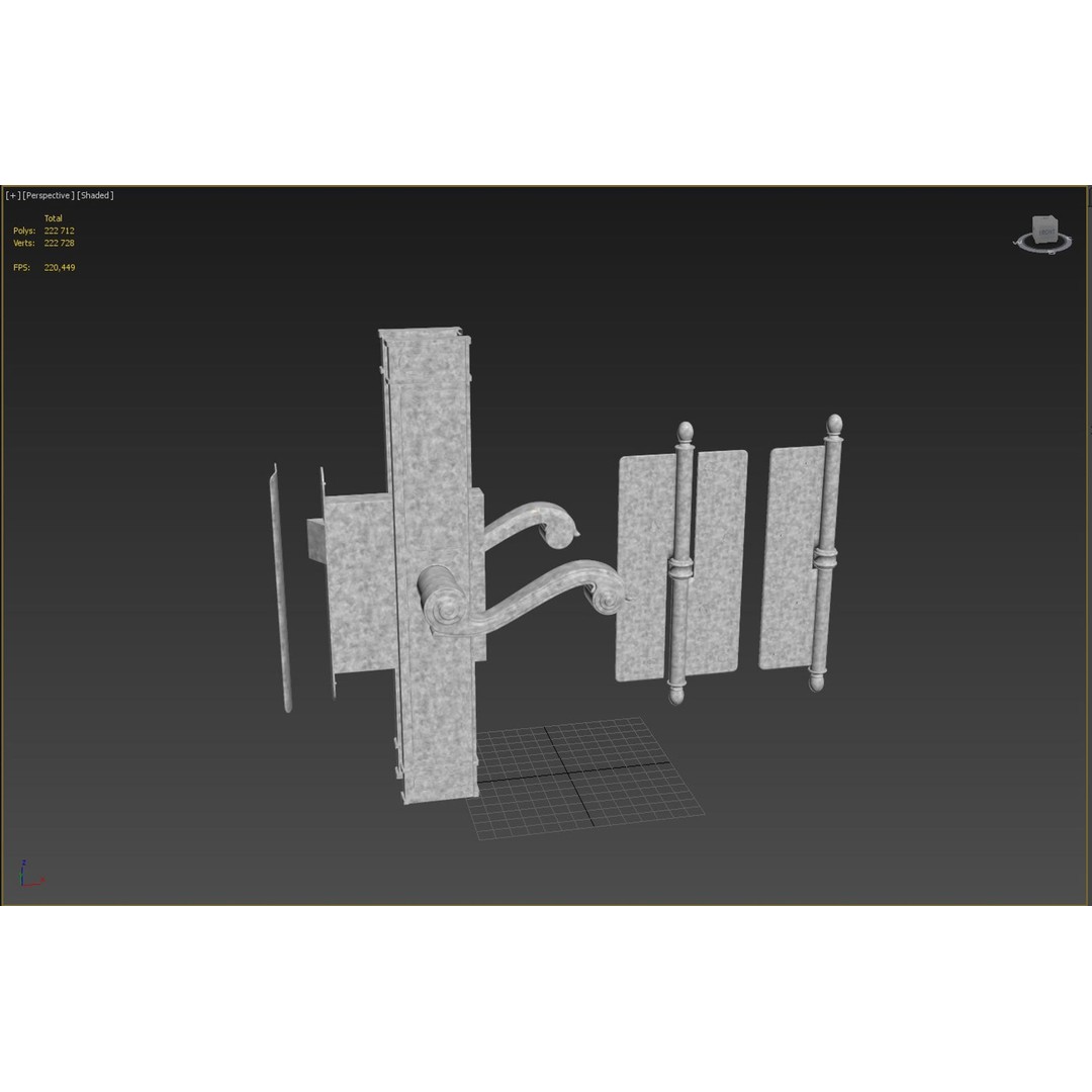 Classic Door Handle 3D Model – High Poly PBR Asset, FBX & OBJ - View 34