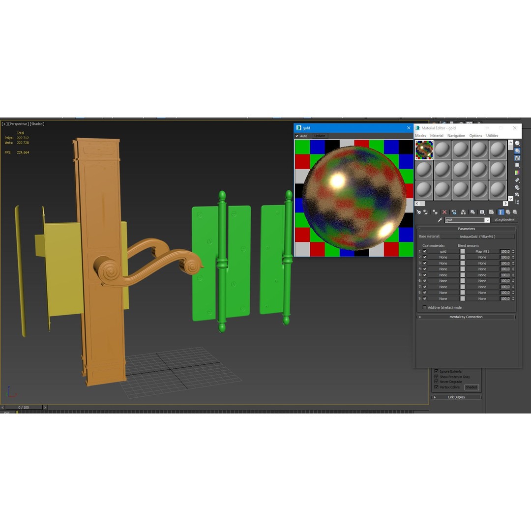 Classic Door Handle 3D Model – High Poly PBR Asset, FBX & OBJ - View 37