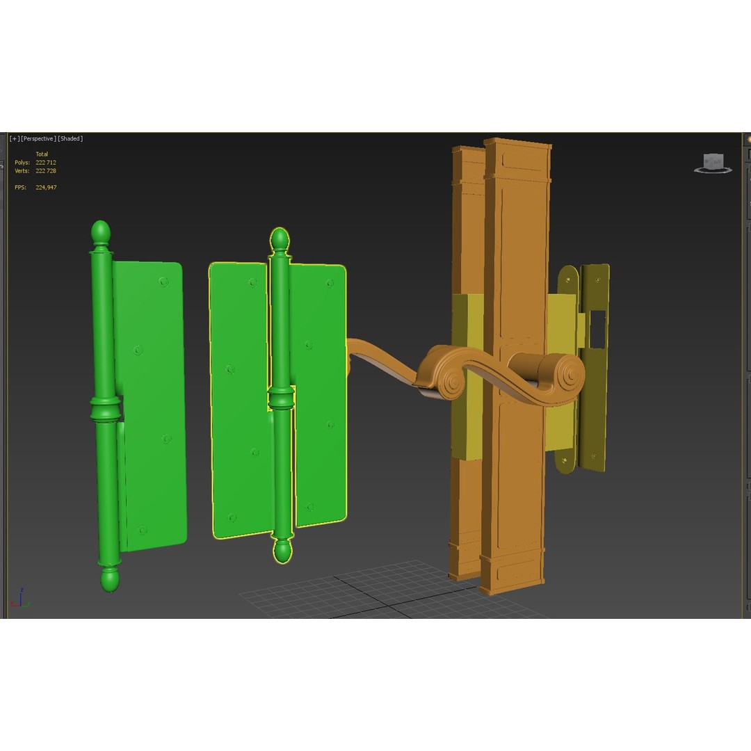 Classic Door Handle 3D Model – High Poly PBR Asset, FBX & OBJ - View 38