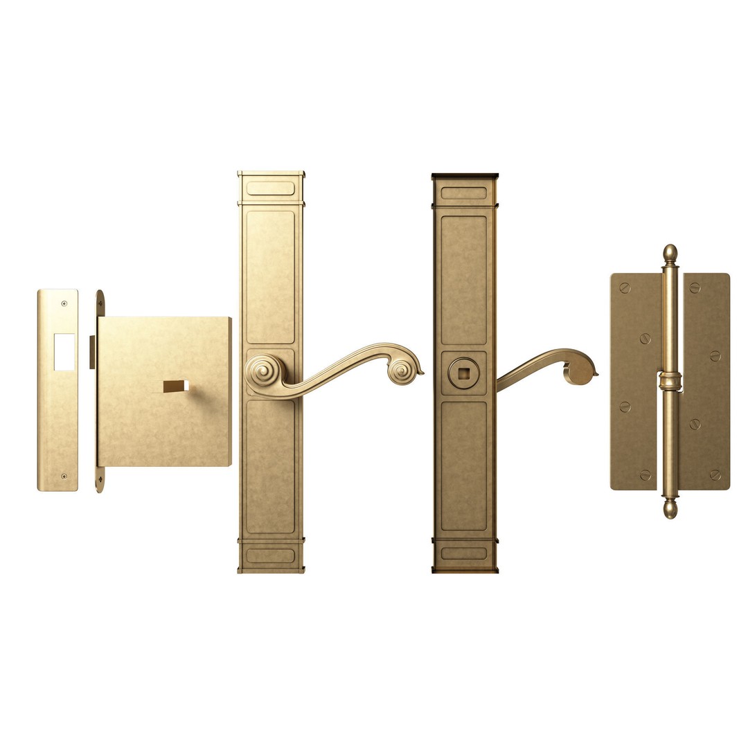 Classic Door Handle 3D Model – High Poly PBR Asset, FBX & OBJ - View 4