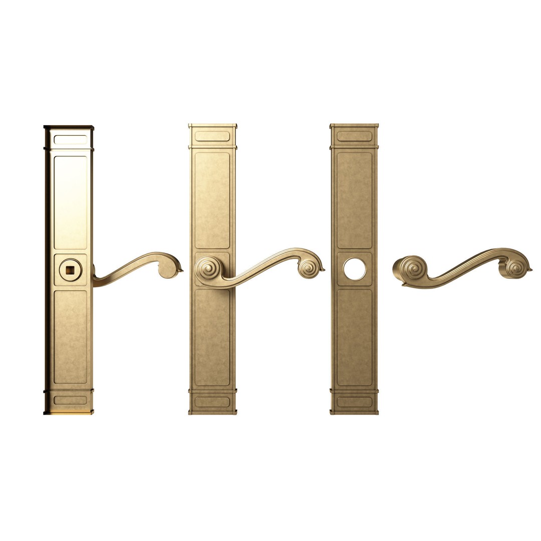 Classic Door Handle 3D Model – High Poly PBR Asset, FBX & OBJ - View 5