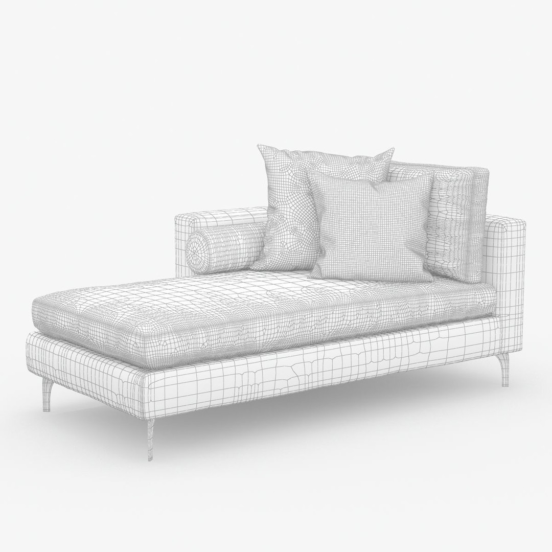 Belgraves Chaise Longue 3D Model – Elegant Sofa, PBR Textures, FBX