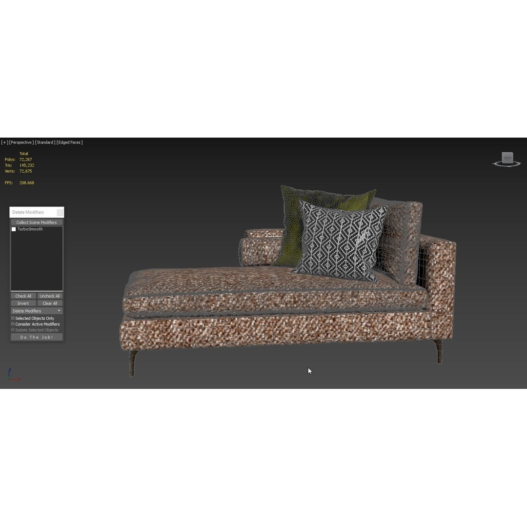Belgraves Chaise Longue 3D Model – Elegant Sofa, PBR Textures, FBX - View 5