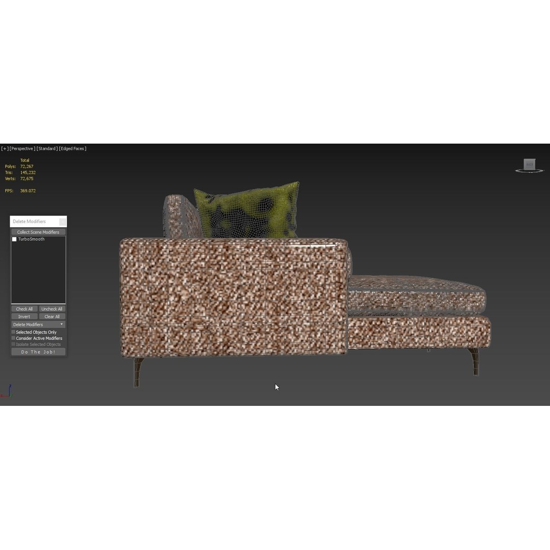 Belgraves Chaise Longue 3D Model – Elegant Sofa, PBR Textures, FBX - View 6