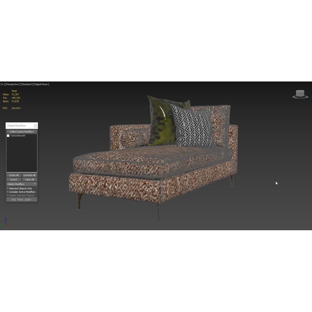 Belgraves Chaise Longue 3D Model – Elegant Sofa, PBR Textures, FBX - View 8