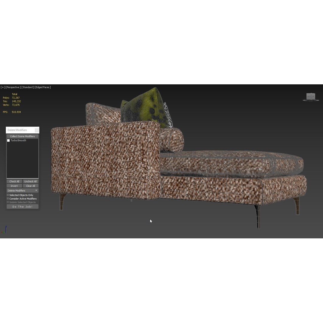 Belgraves Chaise Longue 3D Model – Elegant Sofa, PBR Textures, FBX - View 9