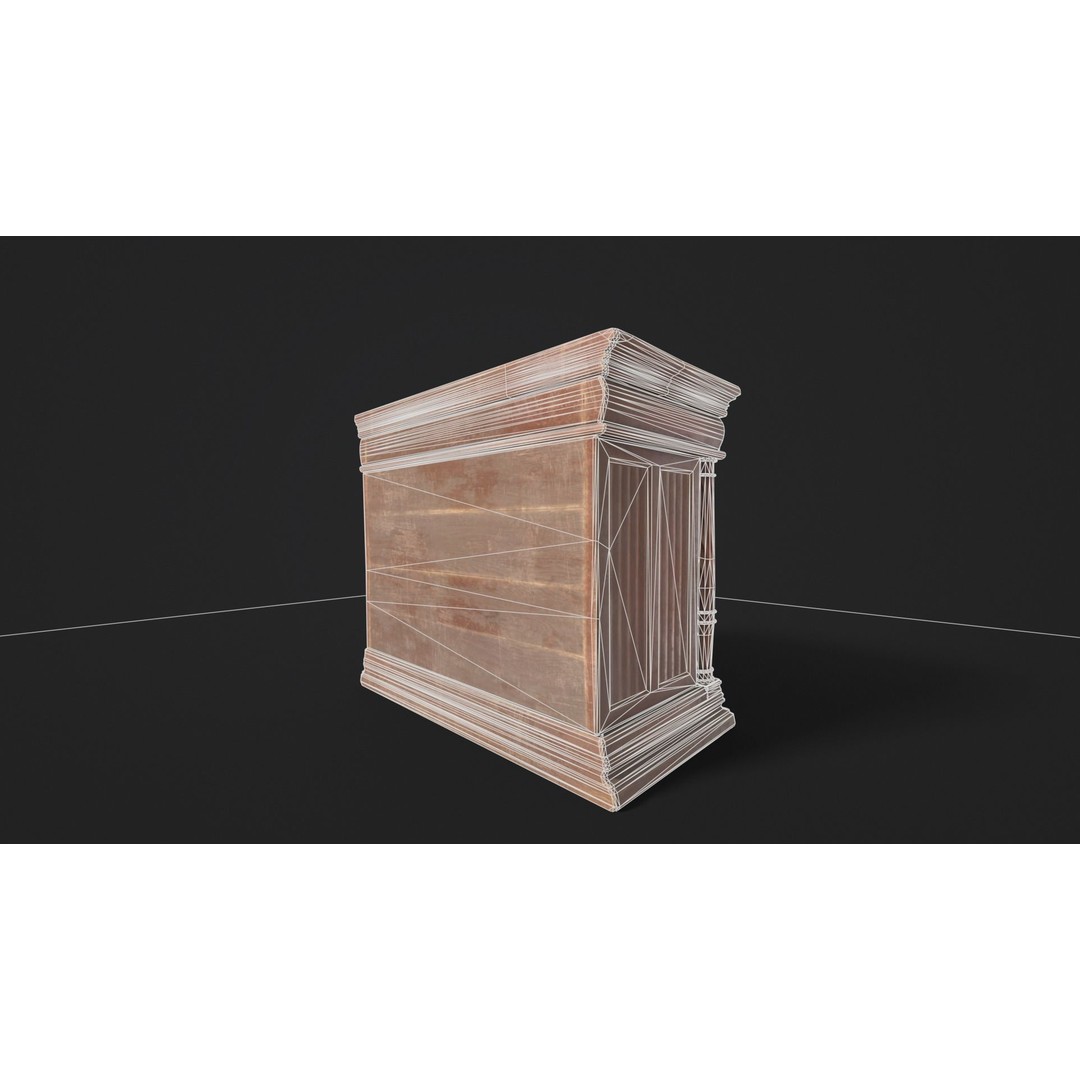Gothic Wooden Cabinet 3D Model – Low Poly PBR Asset, FBX & OBJ - View 10