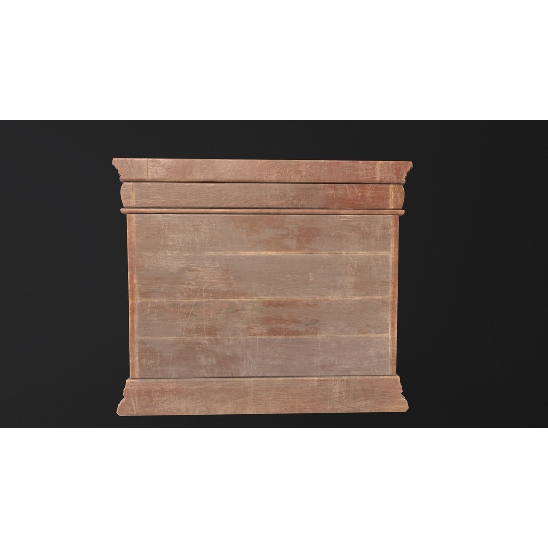 Gothic Wooden Cabinet 3D Model – Low Poly PBR Asset, FBX & OBJ - View 11