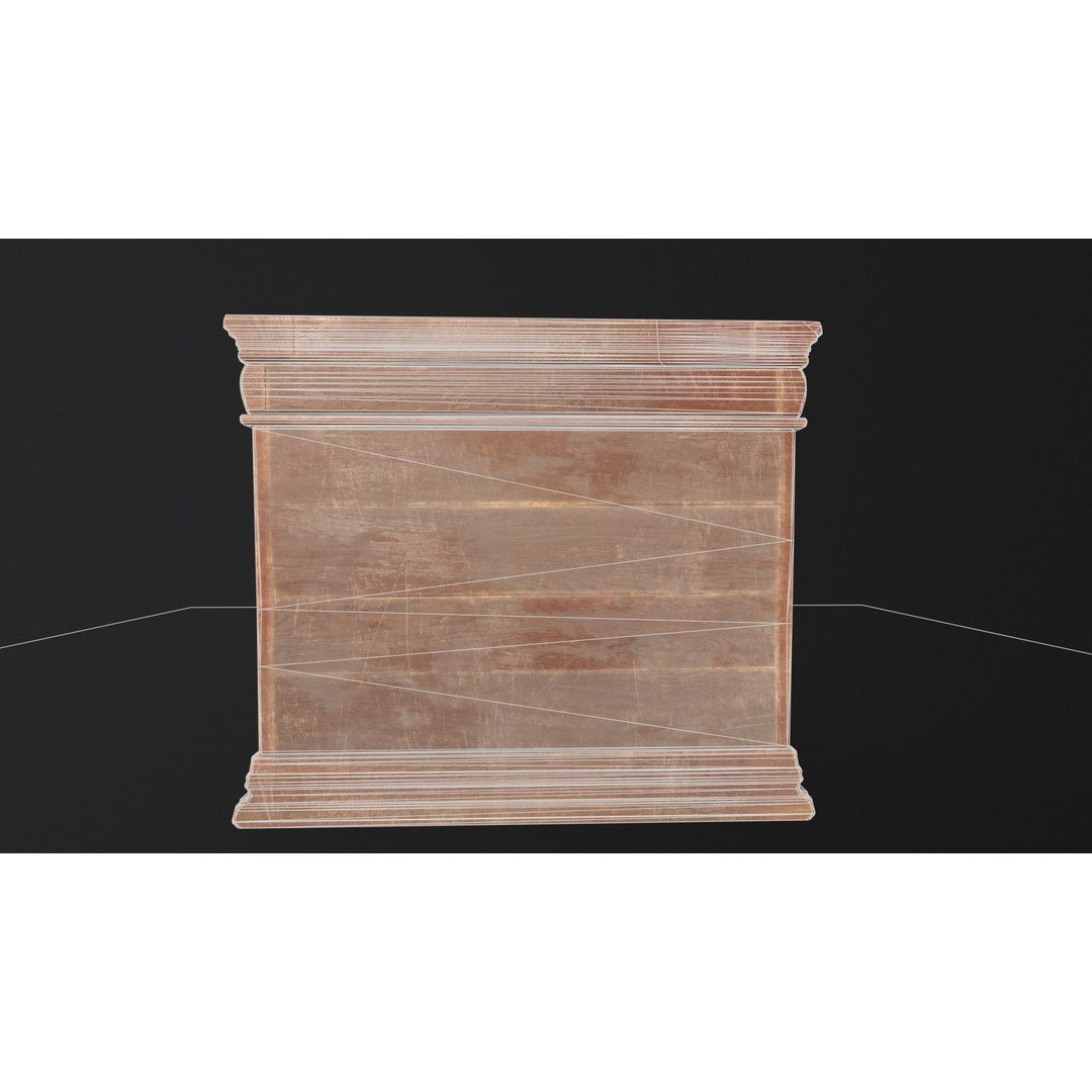 Gothic Wooden Cabinet 3D Model – Low Poly PBR Asset, FBX & OBJ - View 12