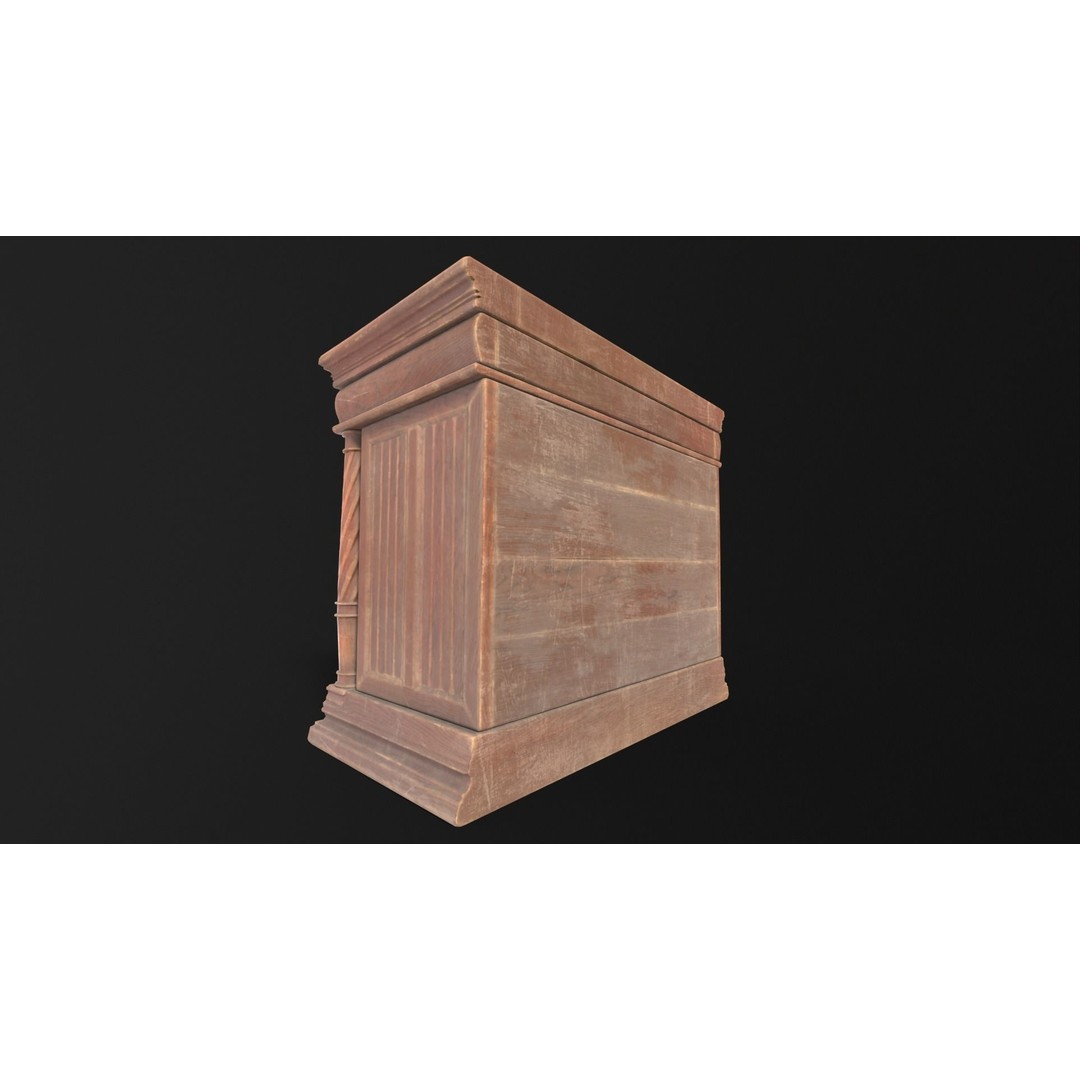 Gothic Wooden Cabinet 3D Model – Low Poly PBR Asset, FBX & OBJ - View 13