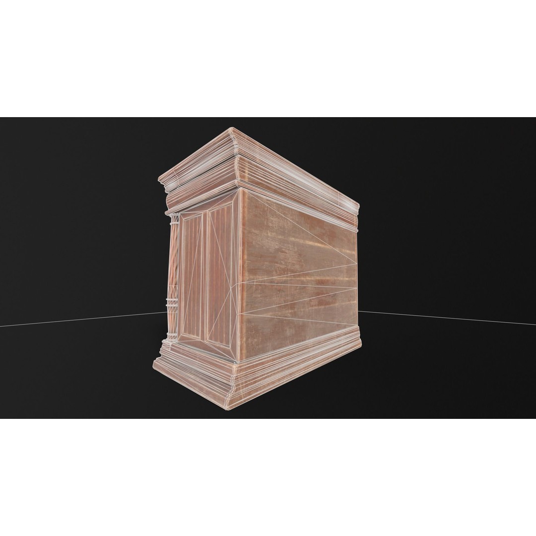 Gothic Wooden Cabinet 3D Model – Low Poly PBR Asset, FBX & OBJ - View 14