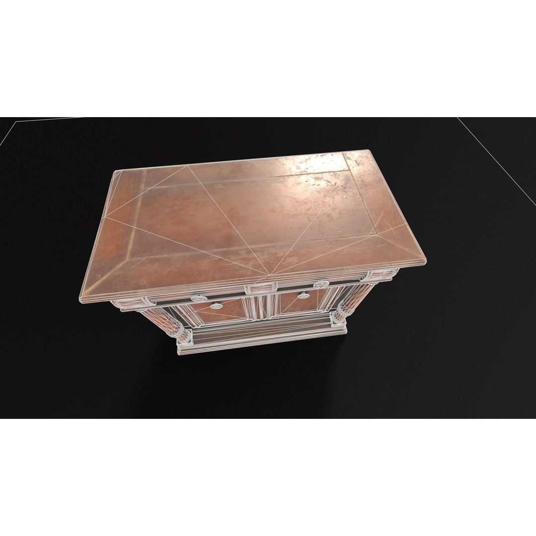 Gothic Wooden Cabinet 3D Model – Low Poly PBR Asset, FBX & OBJ - View 18