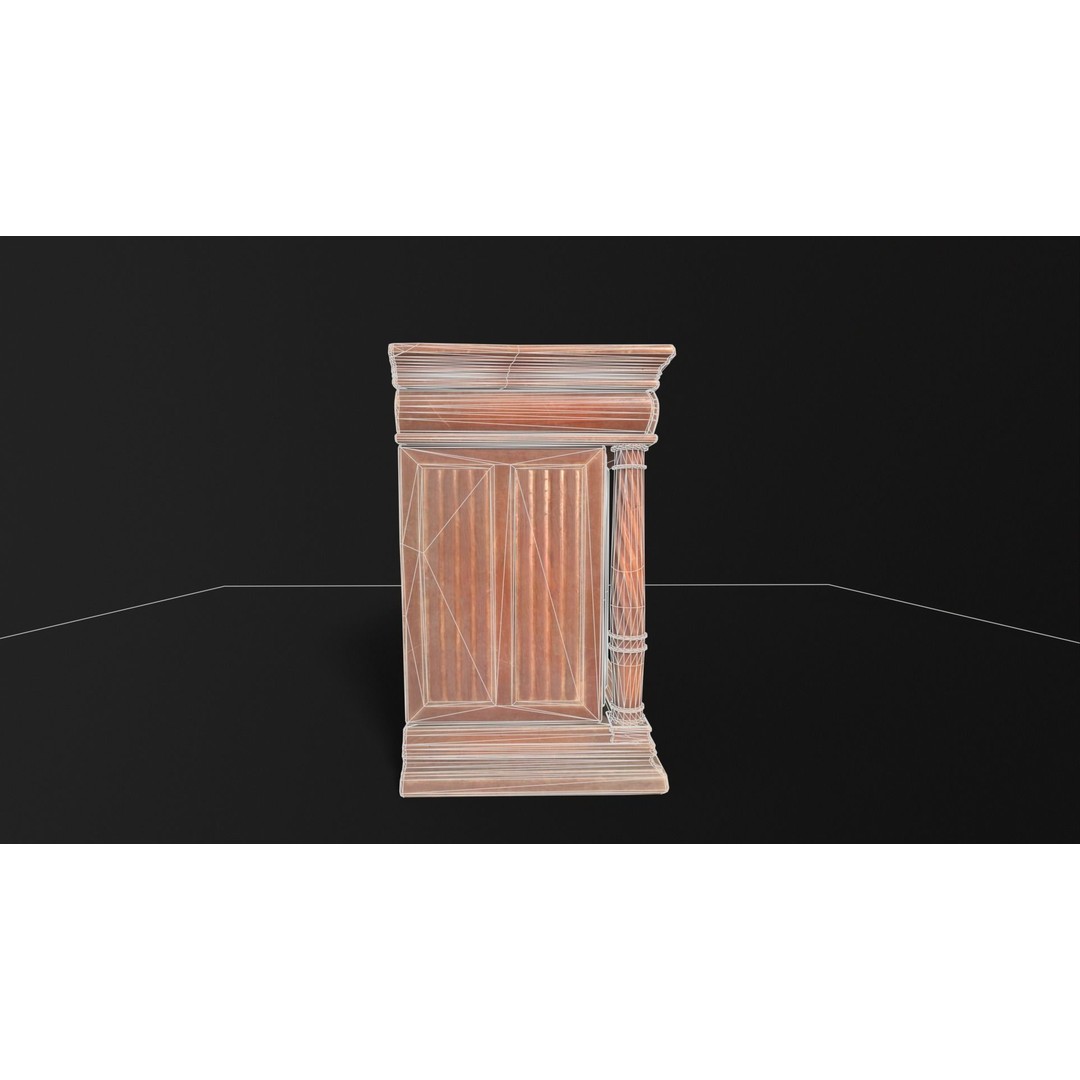 Gothic Wooden Cabinet 3D Model – Low Poly PBR Asset, FBX & OBJ - View 8