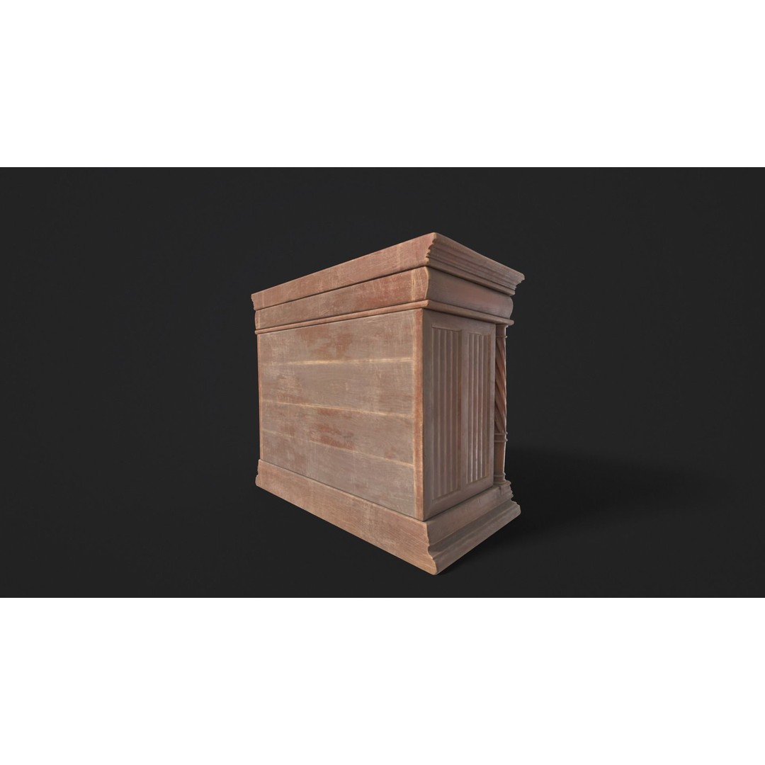 Gothic Wooden Cabinet 3D Model – Low Poly PBR Asset, FBX & OBJ - View 9