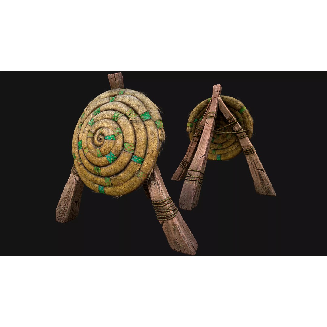 Medieval Wooden Target 3D Model – Low Poly Game-Ready Furniture Set, FBX - View 17