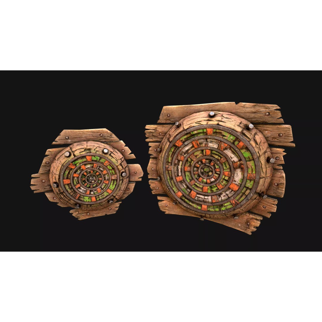 Medieval Wooden Target 3D Model – Low Poly Game-Ready Furniture Set, FBX - View 29